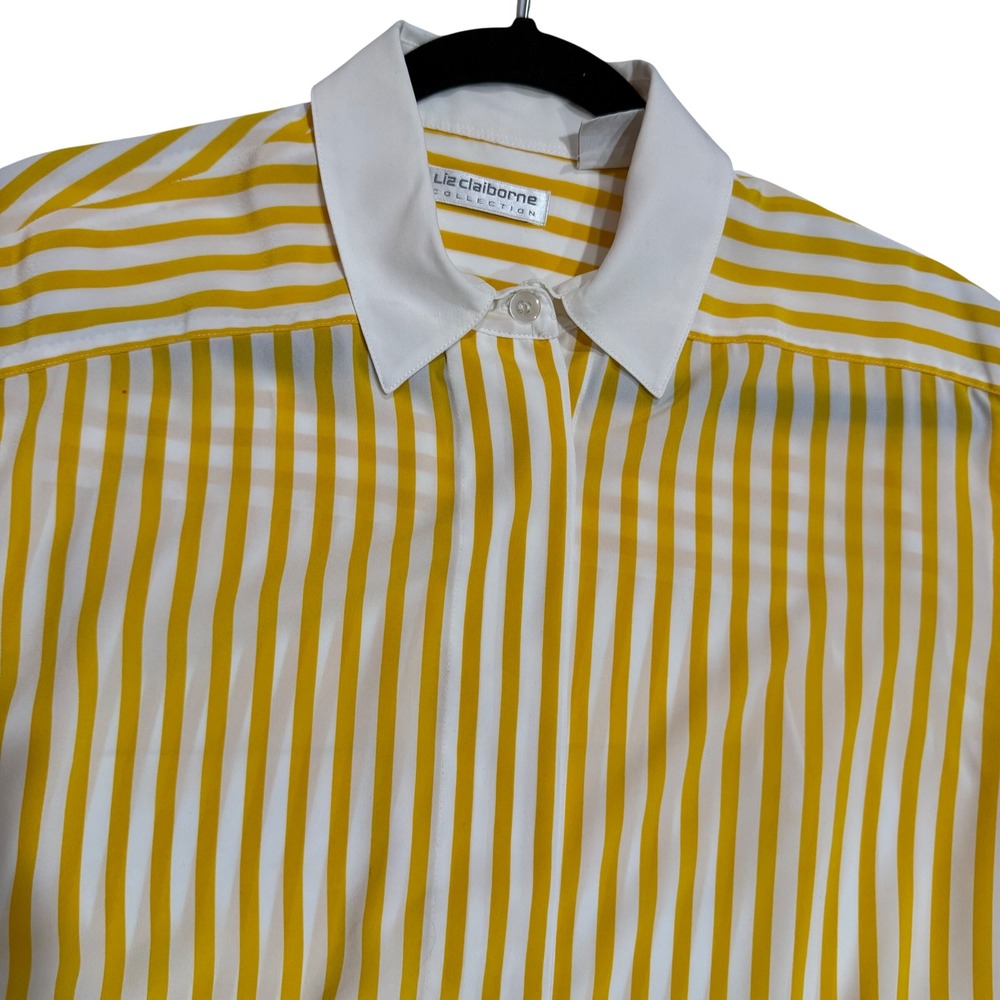 Vintage 90s Lightweight  Coastal Grandma Core Liz Claiborne Button Down Blouse 8